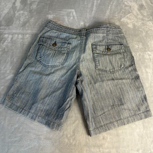 NWT Eddie Bauer Denim Boyfreind Short Women's Size 6 Indigo Tie Waist Bermuda - Picture 8 of 9